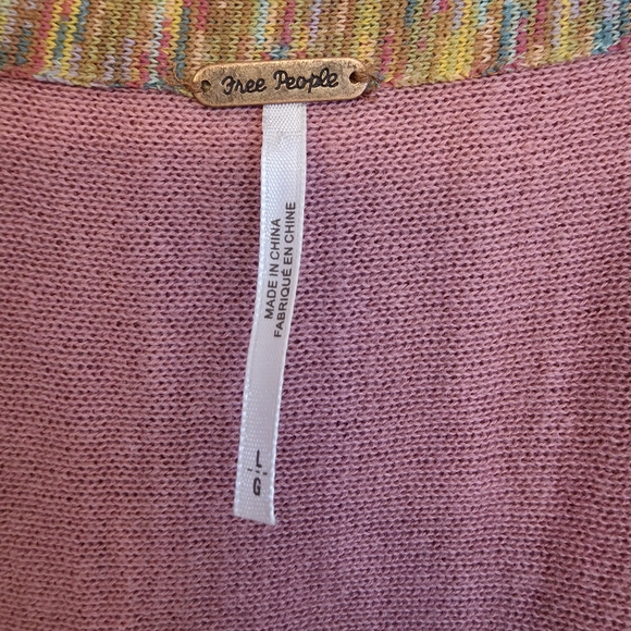 Free People Sundae Rose Pink Linen Blend Pullover Sweater Large - Picture 3 of 6